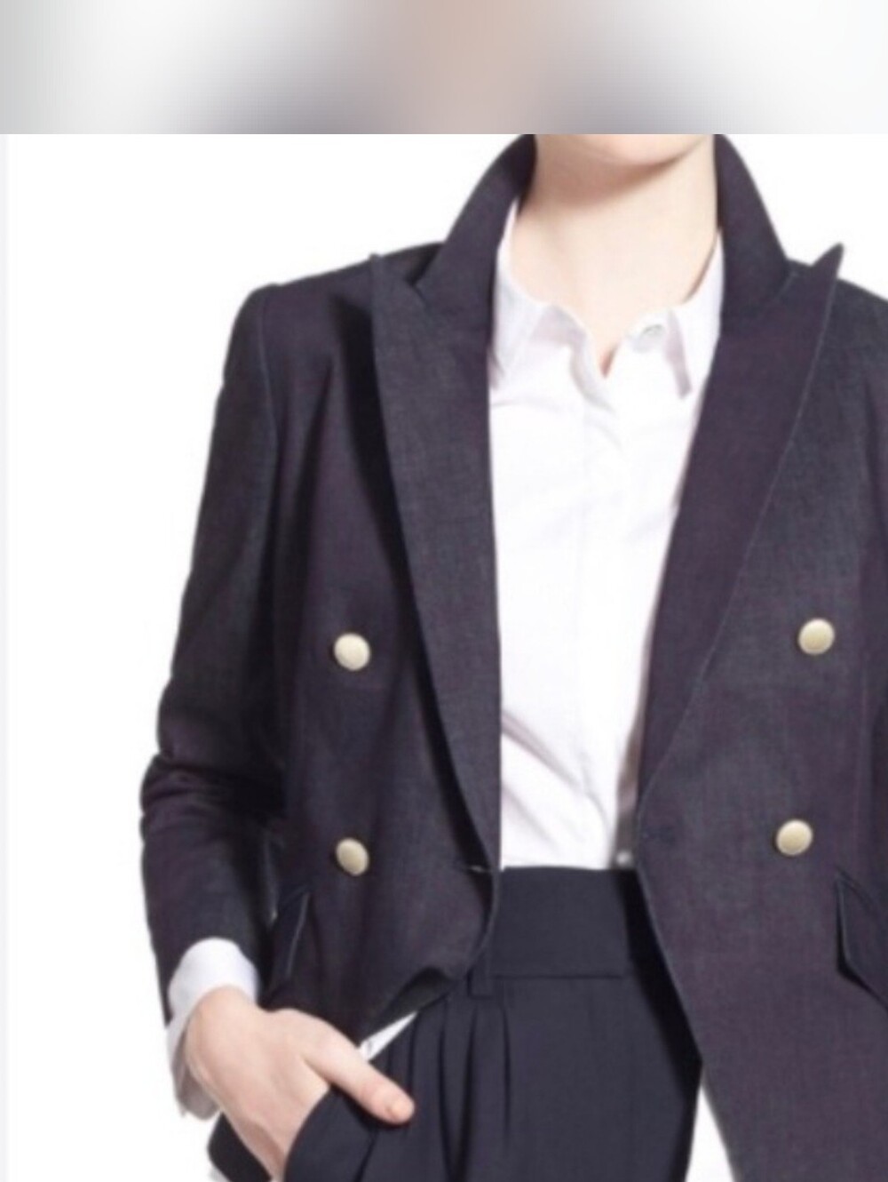 Chelsea 28 Denim Double Breasted Blazer Jacket